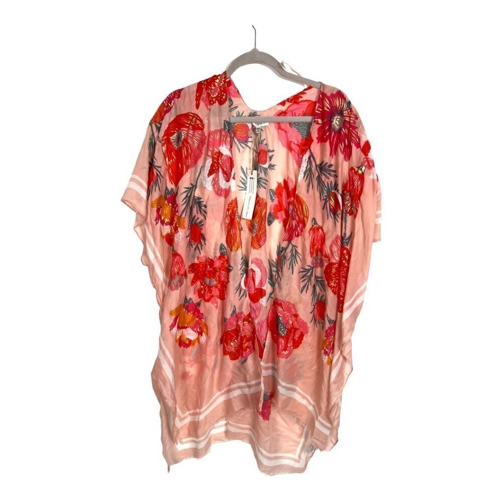 Woven heart floral shawl NWT
